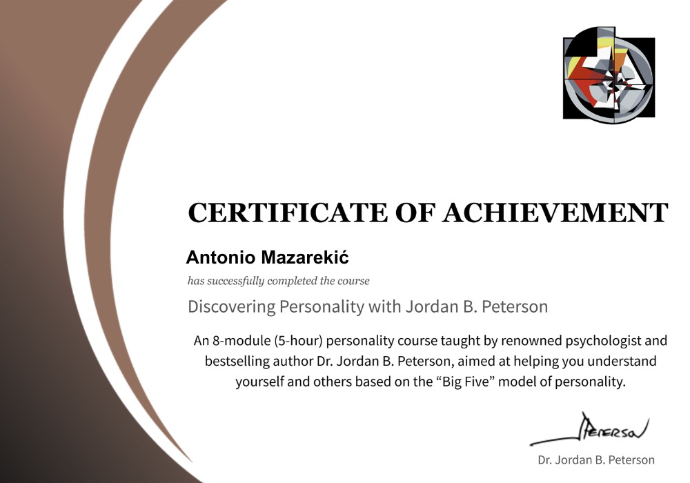 BIG 5 Personality Certificate